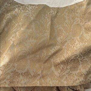 King size Waterford Gold Floral Brocade bedskirt